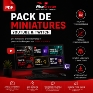 Pack de miniatures YouTube & Twitch